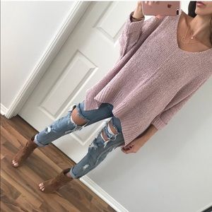 Dolman Pink V-Neck Top